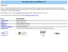 Tablet Screenshot of lists.foaf-project.org